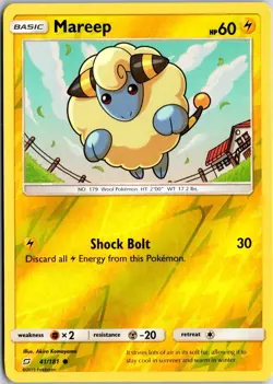 Mareep 41/181 C Team Up Pokemon Reverse Holo NM/M - Image 1
