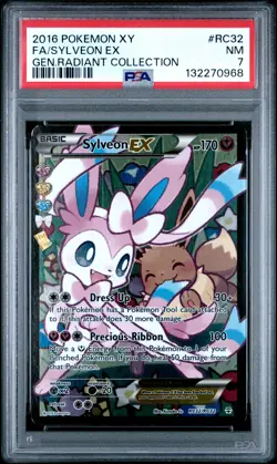 2016 POKEMON XY GENERATIONS RADIANT COLLECTION #RC32 FULL ART/SYLVEON EX PSA 7 - Image 1