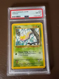 PSA 8 POKEMON BASE SET LOT (5) MEWTWO HOLO + SHADOWLESS METAPOD + DROWZEE WEEDLE - Image 4