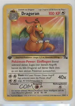 Dragonite German 1st Ed. Pokemon Fossil #19 1999 - Image 1