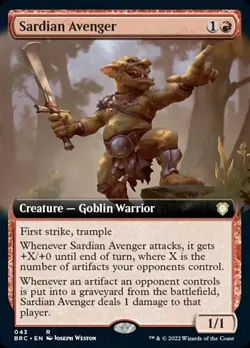 Sardian Avenger - Extended Art NM, English MTG The Brother's War Set - Image 1