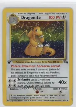 Dragonite Holo Italian 1st Ed. Pokemon Fossil #4 1999 - Image 1