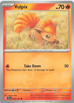 Vulpix 016/191 Common Surging Sparks Pokemon Near Mint - Image 1