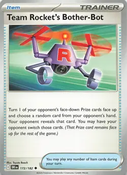 Team Rocket's Bother-Bot 172/182 Uncommon Destined Rivals Pokemon Near Mint - Image 1