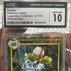 Pokemon CGC 10 Ivysaur Reverse Holo #47/110 Legendary Collect. Low PoP - Image 4