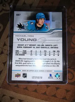 2025-26 Upper Deck Series 2 - Young Guns Michael Misa #487 (RC) - Image 2