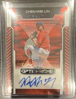 Leaf Optichrome 2025 Chen-Wei Lin Autograph Serial #1/2 Baseball Card - Image 1