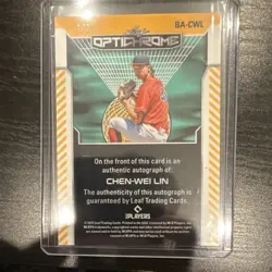 Leaf Optichrome 2025 Chen-Wei Lin Autograph Serial #1/2 Baseball Card - Image 2