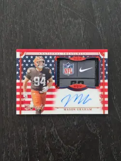 2025 National Treasures Stars And Stripes FOTL RPA Mason Graham 1/1 Laundry Tag - Image 1