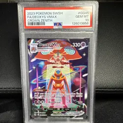 2023 Pokemon SWSH Crown Zenith Deoxys VMAX Galarian Gallery #GG45/GG70 PSA 10 - Image 1