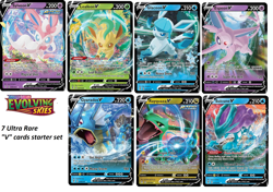 Pokemon Evolving Skies Lot [7] Sylveon, Leafeon, Glaceon V + 4 more V cards, NM - Image 1