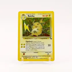 Raichu - 14/62 Fossil Unlimited Holo Rare Pokemon - HP - Image 1