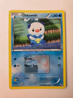 Pokemon Oshawott 27/114 - Pokemon League Crosshatch Holo Foil BW B&W - Image 1
