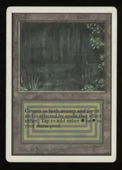 MTG Magic The Gathering Unlimited Bayou Dual Land Very Good LP condition - Image 1