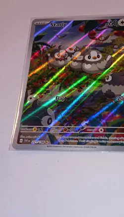 Pokemon TCG Starly 221/198 SV01 Scarlet & Violet Illustration Rare Holo 60 HP - Image 2