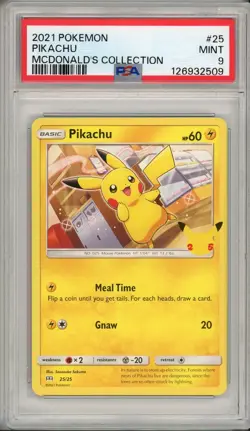 2021 Pokemon Mcdonald's Collection Pikachu #25 PSA 9 - Image 1
