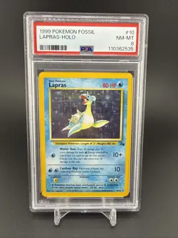PSA 8 LAPRAS HOLO FOSSIL 1999 #10 - Image 1