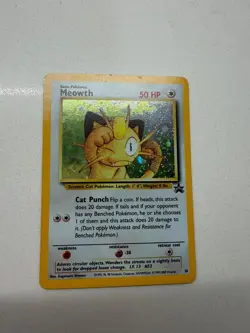Meowth Holo Wizards Black Star Promo 10 Pokemon NM 1999-2000 - Image 1