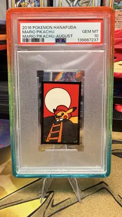 Pokemon 2016 Mario Pikachu August Pokemon Hanafuda GEM MINT PSA 10 - Image 1