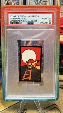 Pokemon 2016 Mario Pikachu August Pokemon Hanafuda GEM MINT PSA 10 - Image 3