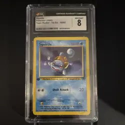 Pokemon Squirtle 68/82 Team Rocket 1st Edition Rare Basic Regular 50HP CGC 8 - Image 1