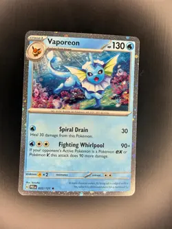 Vaporeon 022/131 Holo Rare SV: Prismatic Evolutions Pokemon Near Mint - Image 1