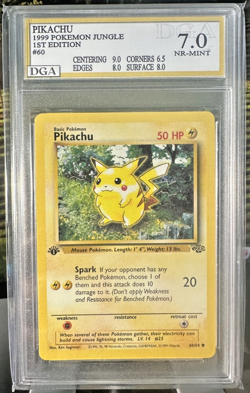 1999 Pokemon Jungle Pikachu - 1st Edition (Graded 7) NR-MINT - Image 1