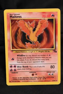 Moltres 27/62 LP Fossil Regular Rare Unlimited Pokemon TCG - Image 1