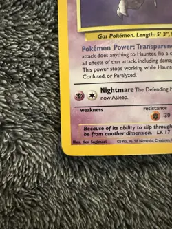 1999 FOSSIL HOLO HAUNTER POKEMON 6/62 NM - Image 5