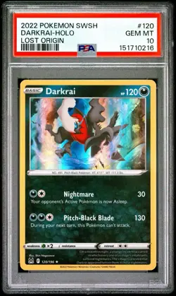 2022 Pokemon SWSH Darkrai - HOLO #120 Lost Origin PSA 10 GEM MINT - Image 1