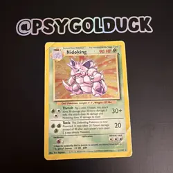 Pokemon Nidoking 11/102 Base Set Rare Holo heavy play A10 - Image 1