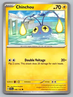Pokemon TCG SV07: Stellar Crown Chinchou 048/142 - Image 1