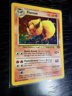 Pokemon 1999 Flareon Jungle 3/64 Holo Rare MP - Image 3