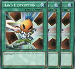 yugioh 3x Hand Destruction SR02-EN030 COMMON 1AUFLAGE ENGLISCH Handzerstorung - Image 1