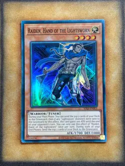 Yugioh Raiden, Hand of the Lightsworn SDLI-EN003 Super Rare NM - Image 1