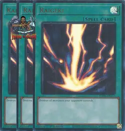 Yugioh 3x Raigeki RA05-EN110 Ultra Rare 1st Ed NM - Image 1