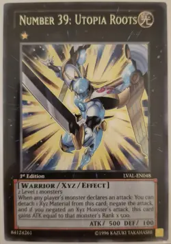 YuGiOh Number 39: Utopia Roots Rare 1st Edition LVAL-EN048 - Image 1