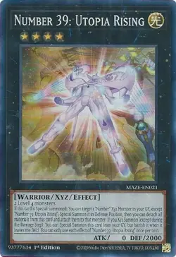 Number 39: Utopia Rising - MAZE-EN021 - Super Rare 1st Edition Yugioh - Image 1