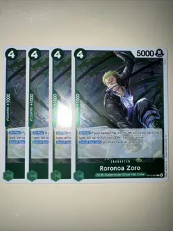 One Piece TCG OP13-037 Roronoa Zoro X4 Playset Card Game CCG English - Image 1