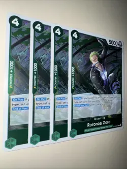 One Piece TCG OP13-037 Roronoa Zoro X4 Playset Card Game CCG English - Image 2