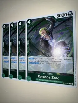 One Piece TCG OP13-037 Roronoa Zoro X4 Playset Card Game CCG English - Image 3