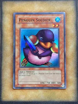 Yugioh Penguin Soldier SDJ-022 Super Rare LP - Image 1
