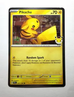 Pikachu - 051 /162 - Cosmo Holo - Stamped 2026 Pokemon Day - NM/M - And Coin! - Image 1