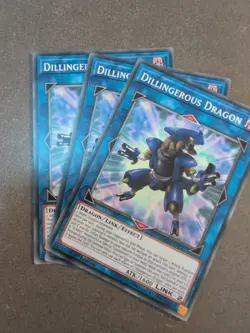 YuGiOh! - 3X Dillingerous Dragon - DANE-EN041 - 1st Edition - Common - Image 1