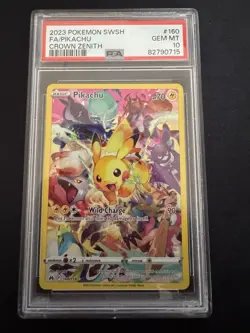 Pokemon Pikachu Holo Full Art Secret Rare Card 160/159 Crown Zenith PSA 10 - Image 1