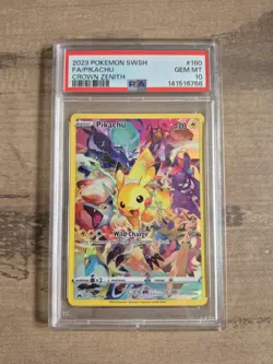 Pokemon Pikachu Holo Full Art Secret Rare Card 160/159 Crown Zenith PSA 10 - Image 1