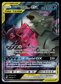 Pokemon Card Unified Minds Mega Sableye & Tyranitar GX 126/236 Holo Rare - Image 1