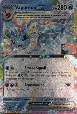 Vaporeon ex 023/131 Holo Double Rare Prize Pack Series Cards Pokemon NM - Image 1