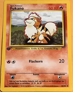 POKEMON Card GERMAN BASE SET 1st Edition FUKANO Glowlithe #28/102 Uncommon VG - Image 1