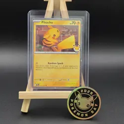 Double Swirl Pikachu Pokemon Day 2026 Promo Card And Coin Pokemon TCG - Image 1